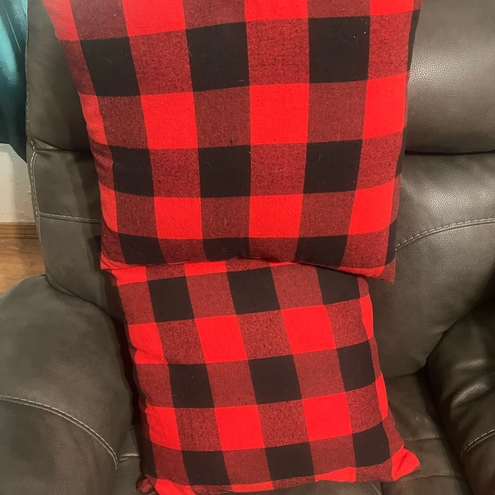 Red and Black Buffalo Plaid Throw Pillow - Classic Holiday Accent get 2